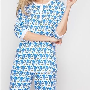 Roller rabbit blue monkey pjs